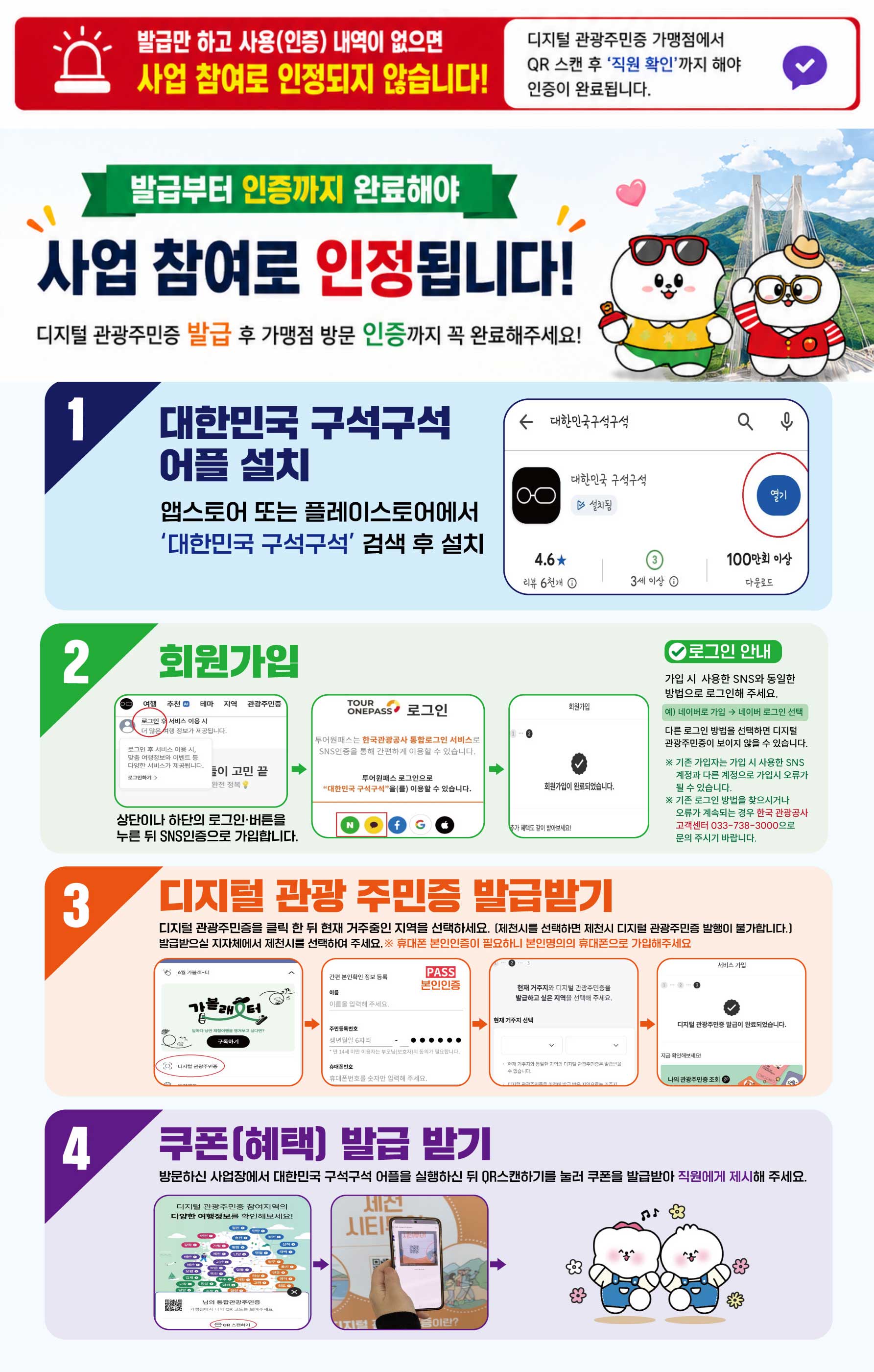 디지털 관광주민증 가입 및 쿠폰 발급 방법